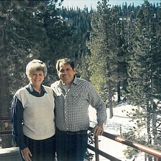 Bobbie and Bert at Lake Tahoe lodge