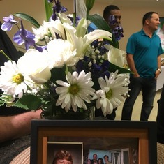 Bob's Celebration of Life: his high school graduation photo and a family photo