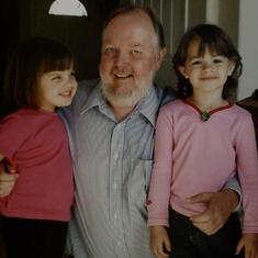 Grampa Bob with granddaughters Emily and Hannah