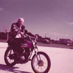 Motorcycles ... a Jensen family tradition!  This is Bob's dad, Dr. Leif Jensen, riding a Kawasaki in Florida, Christmastime, 1972.