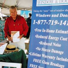 Bob was rightly proud of his work as the top revenue producer for Action Window and Door.  This is from a 2009 Street Fair booth.