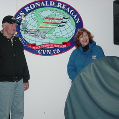 Bob and Fran in the chain locker aboard the USS Ronald Reagan