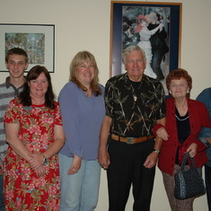Bob and Cindy with George, his son Robbie, Theresa, Bob's sister Mary and Ben.