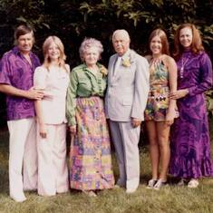 Bob, Karen, Alice, Leif, Cindy, and Fran, at Grandma and Grandpa's 50th wedding anniversary.
