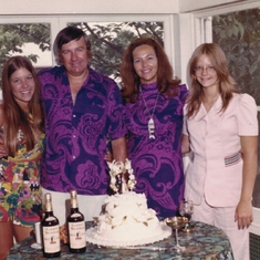 September, 1973.  Cindy, Bob, Fran, and Karen, at Grandpa and Grandma's 50th Wedding Anniversary!