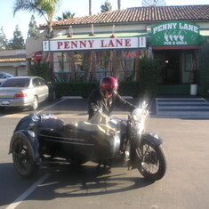 Bob with his old bike at Penny Lane