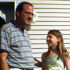 Bob & Lindsey chatting @ Dominic & Maggie's 1st Communion Party
