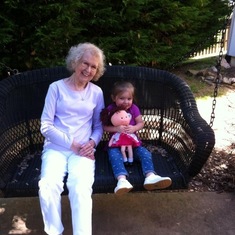 Bonnie with great granddaughter Kaitlyn Cooper