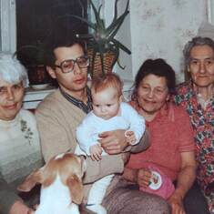 With relatives, weeks before immigrating to Canada,  fall 1994