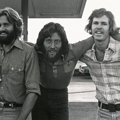Left to right: Phil Stewart, Jim MacKenzie, and Brad Wallace (about 1978). Members of the band, Second Wind, in San Diego, California.