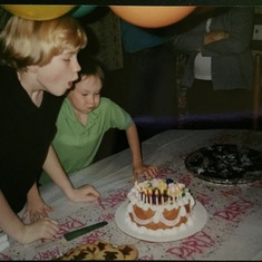 Brad helping Dana to blow out her candles, Sept 1994