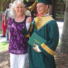 Brandon with Grandma on his graduation day