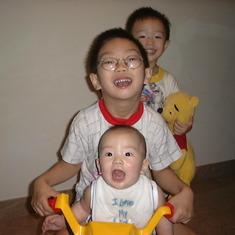 Three brothers at home