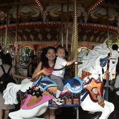 With mommy in Tokyo Disneyland