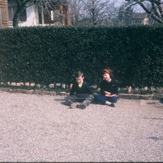 Brendan and Evie at Villa Kersam, Mies, Vaud Switzerland 1963