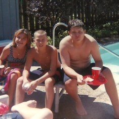 Megan, Brent & Josh @ the McConkey's pool