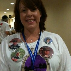 Auntie's friend Suzie who wore your Button Brent in the Compassionate Friends Walk to Remember 5 years ago today.