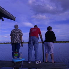 Brent, Scott, Gerri - Fishing at home 2012