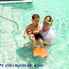 Dad always had Chandler in the pool! 2001