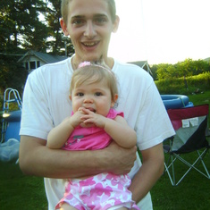 Brett and his little maddie.<3