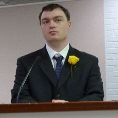 Brian speaking at grandfather's funeral