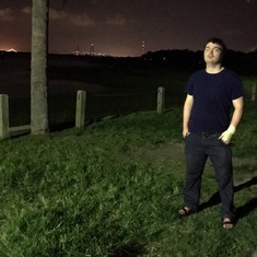 Brian, contemplating the night sky on the eve of the eclipse in Charleston, South Carolina (August, 2017)