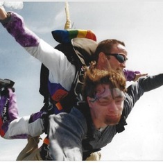 Brian tandem skydiving again. According to his log book, he did it twice.