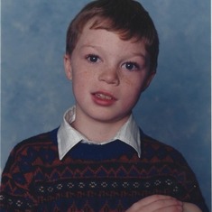 Brian's lab school picture around age 9 or 10