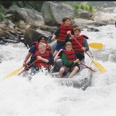 Brian loved adventure, and anything fast! Here he is river rafting with the boy scouts and Dad Jonathan Hill