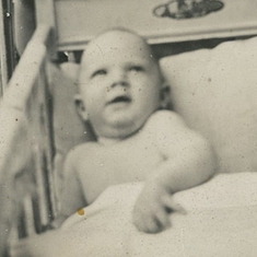 Brian in his crib, long ago!