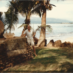Brian in Maui, 1982 at the site of Captain Cook's memorial.