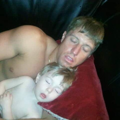 Me and my son sleeping hard