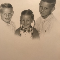 Bruce age6, Judy age 4 and Avid age 8 in 1958