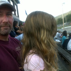 grace with daddy at races