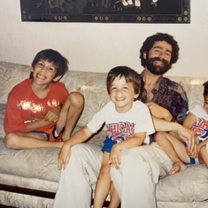 Bruce entertaining my three sons when they were little, about 30 years ago.