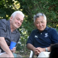 Bruce and best friend. Kosaku Dairokuno, founders of a student exchange w/ Northeastern/Meiji U - "The Dialogue of Civilizations."