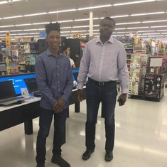 Bryant shopping with his step dad.