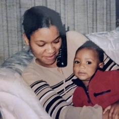 Bryant with his mommy.