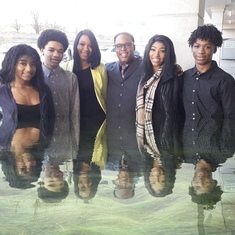 Bryant with his mom, siblings and cousin.