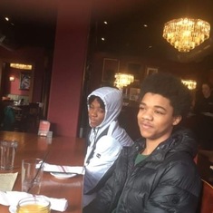 Bryant and his brother celebrating his mom’s birthday at Glenn’s Cafe.