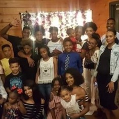 Bryant with his family at the family dinner party. 2019