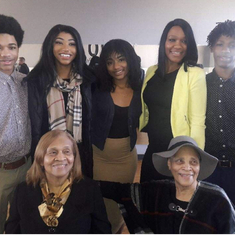 Bryant with his mom, siblings and great aunts.