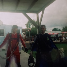 Byro & I in 1999 on our first Wingsuit jump in Sebastian FL.