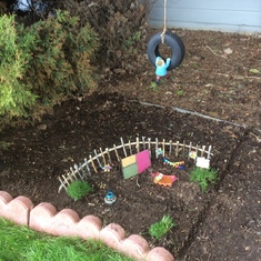 Byron had so much fun helping me create a fairy garden!