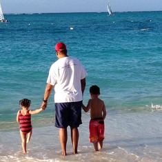 Calvin and kids at beach
