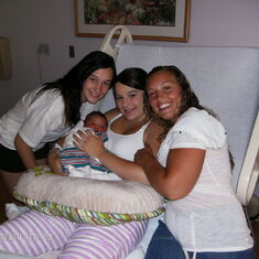One of the best days of my life.  My 3 girls and my new grandson.