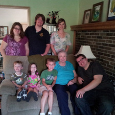 Camille with all her grandkids.