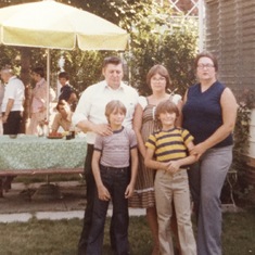 Ken, Camille, Stephanie, Paul, Matt at backyard party at Bart’s
