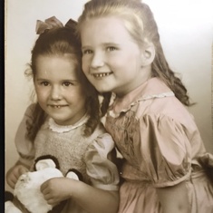 Camille at 4-1/2 years old (R) and sister Suzanne