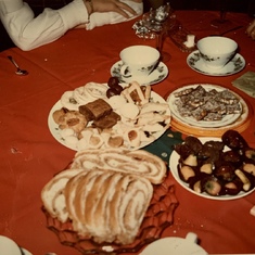 Christmas pastries and cookies at the Kish Christmas celebration.